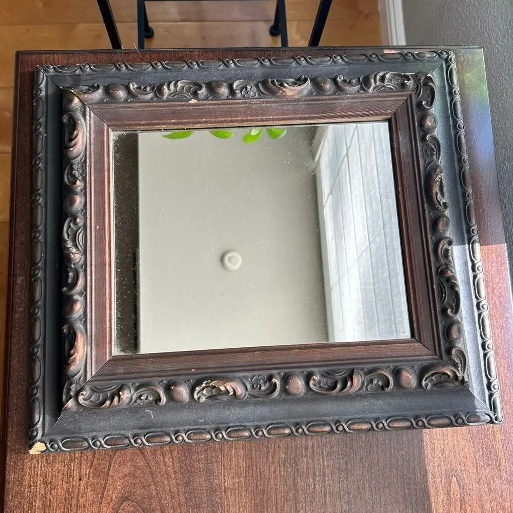 Vintage Turner wall accessories carved famed wood mirror MCM